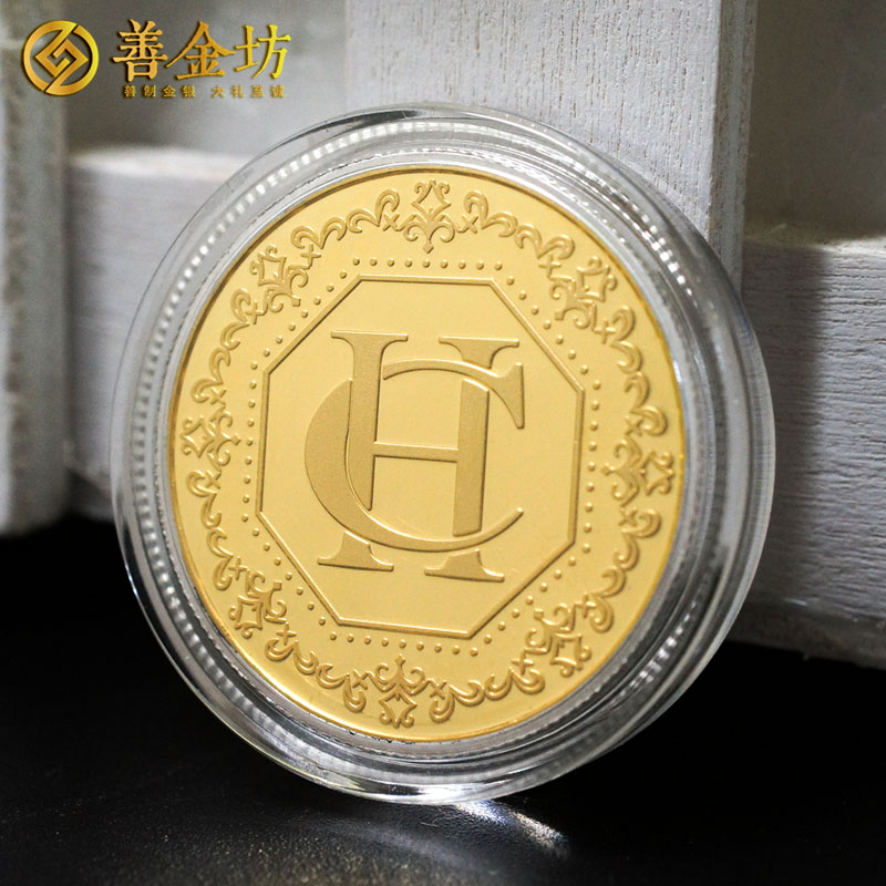 浙江镶金纪念章银10克镶2克金_ 银章定制 纪念章制作 定做纪念章