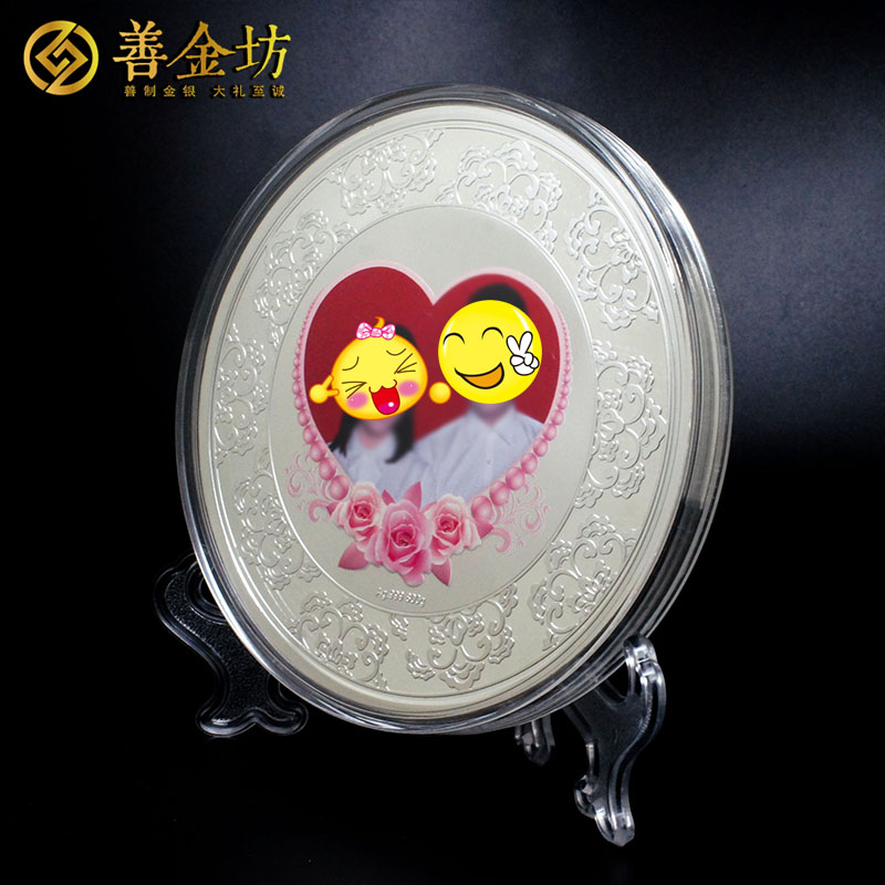 上海结婚纪念章银800g_ 定做纪念章 银章定制 纪念章制作 银章制作 结婚祝寿