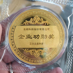 山东金能科技2023年度奖章定制_ 定做金章 金银章定制 纪念章定制厂家 员工福利